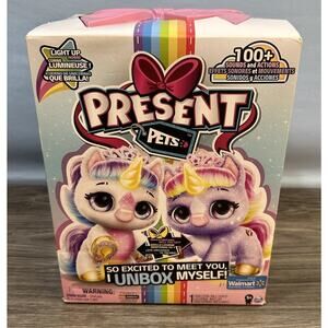 UNICORN PRESENT PETS Moonbeam or Twinkle Interactive Plush with Light Up Horn